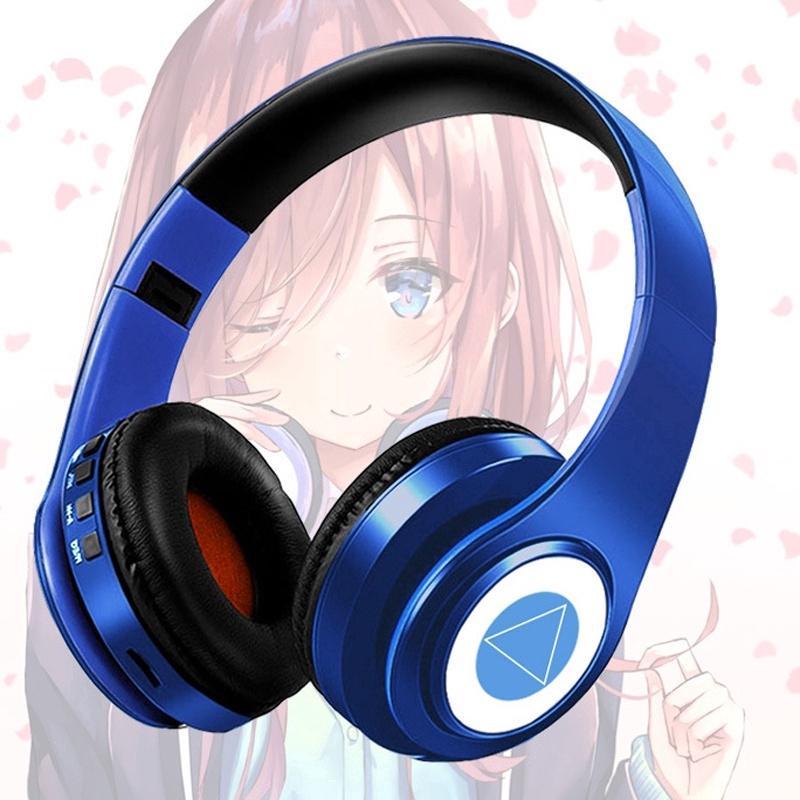 Tai nghe chơi game âm thanh nổi Bluetooth có thể gập lại 2 trong 1 5.0 hình nakano sankan miku Nhật Bản