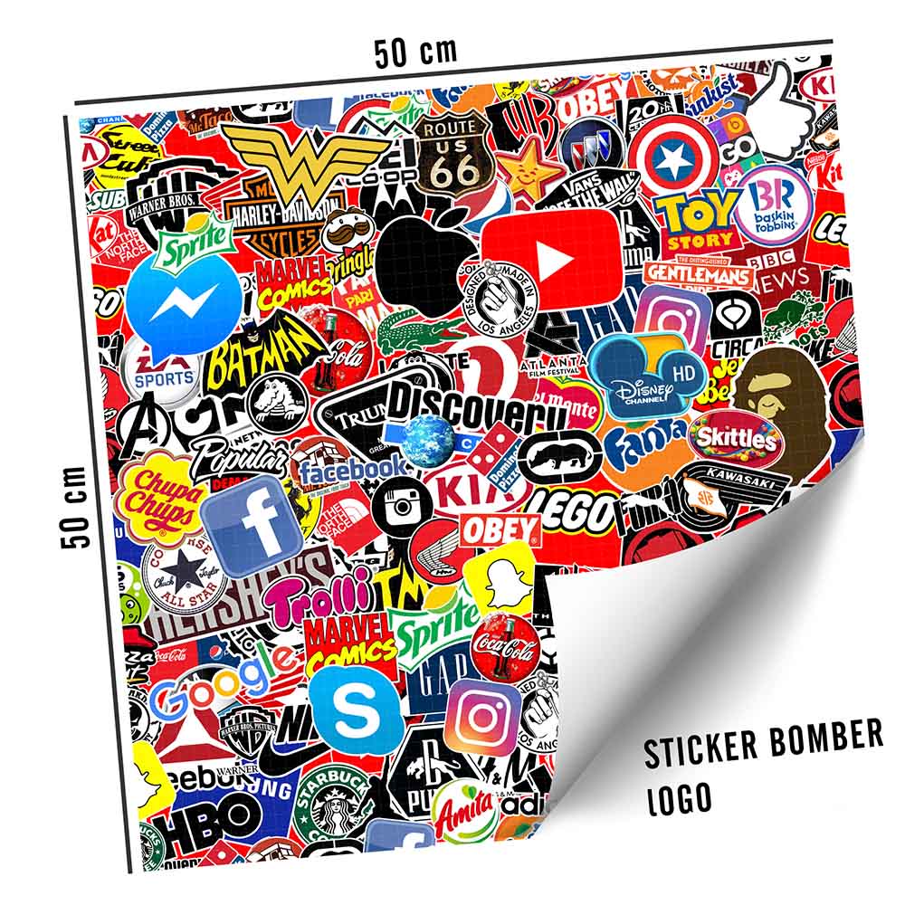 Logo - Sticker bomber hình dán nguyên tấm 50x50cm