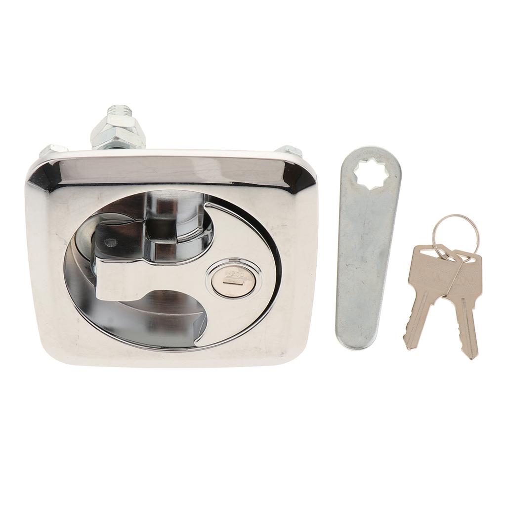 2X Stainless S Flush Pull Hatch Latch Locking for Marine Boat Trailer W Key