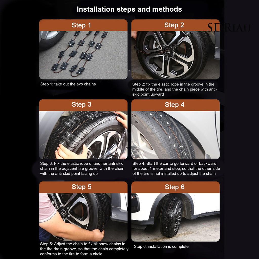 Set 4 Dây Xích Bọc Bánh Xe Ô Tô Chống Trượt Tiện Dụng