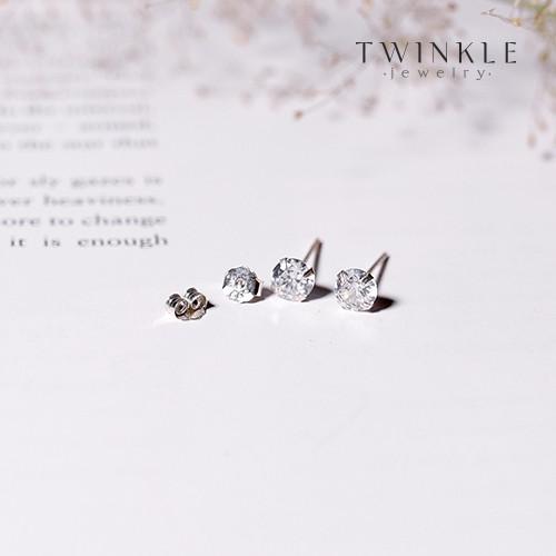 Khuyên Tai Bạc Twinkle Jewelry Diamond 3.5 mm BT0003