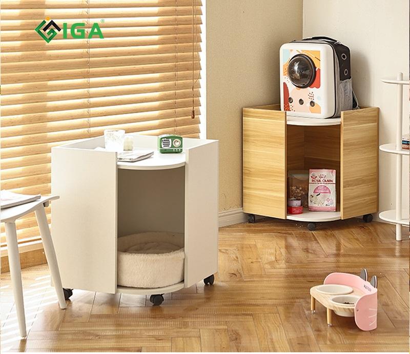 Nhà cho Cat kết hợp để đồ có bánh xe Mặt Phủ Melamine Chống Xước - GP194