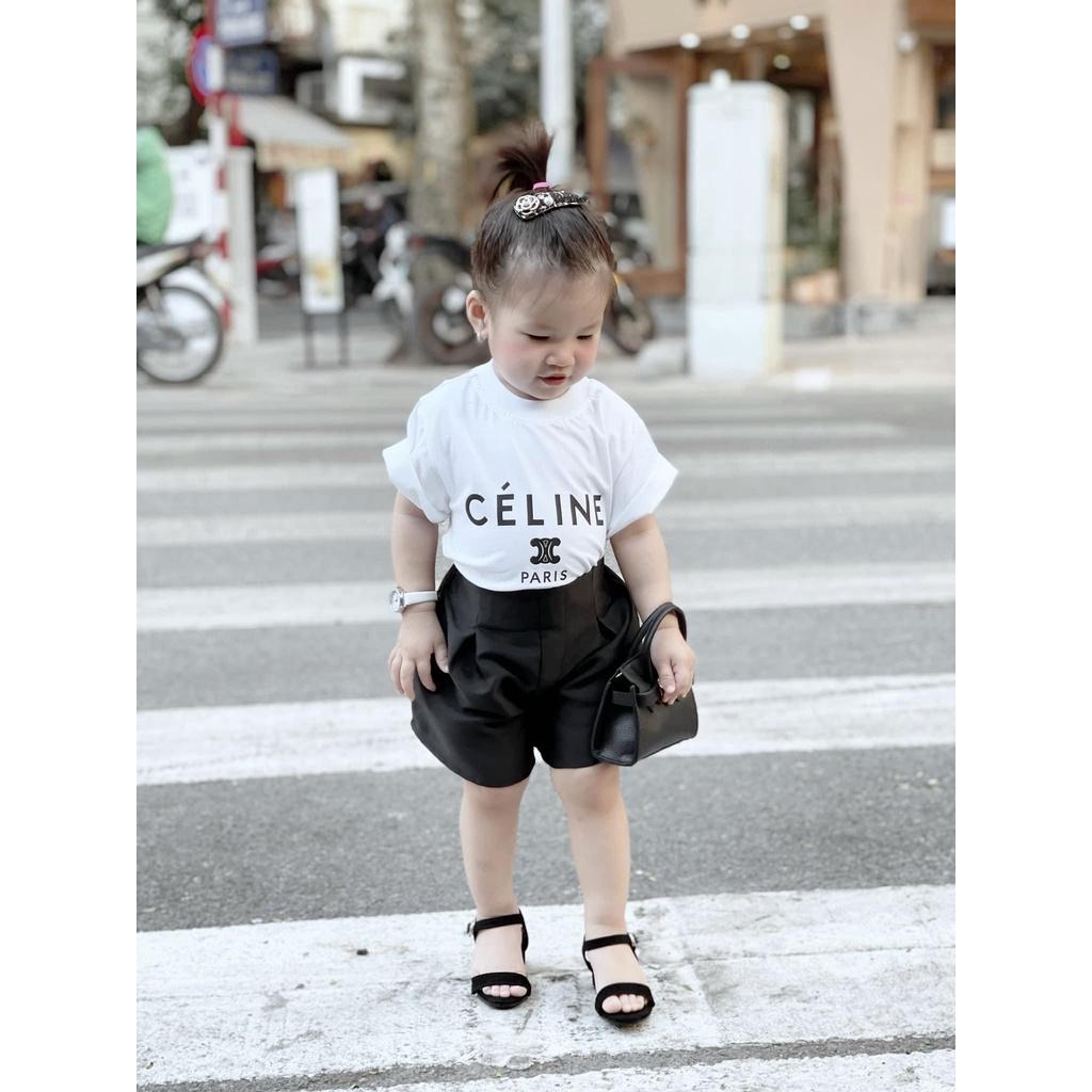 Áo thun tay lỡ Celin cho bé , áo thun bé gái chất liệu cotton , Kid_genZ