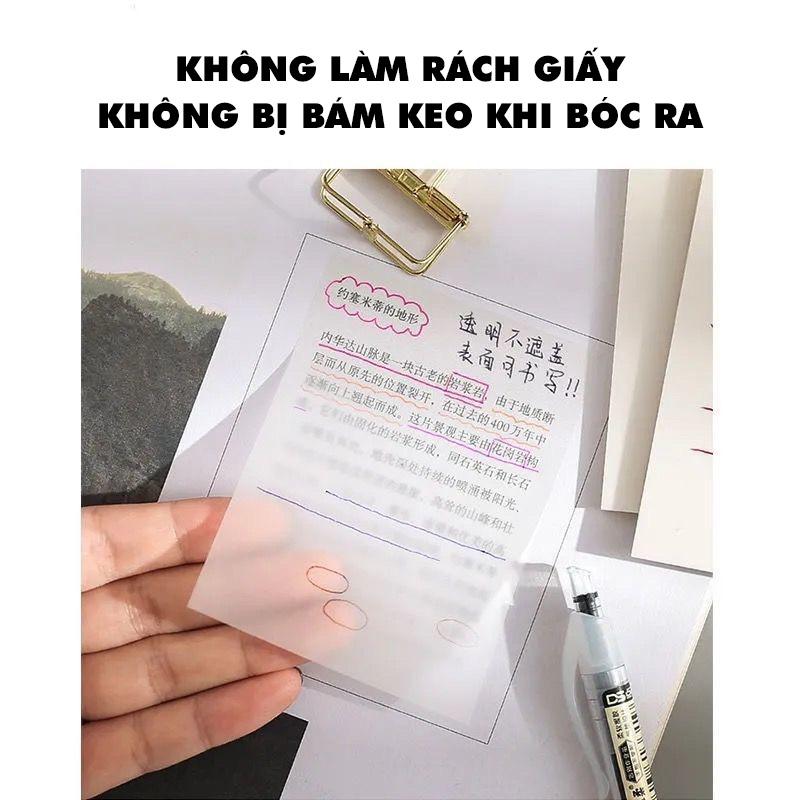 Sticker note giấy nhớ ghi chú trong suốt hàn quốc cho học tập, văn phòng tiện lợi xinh xắn độc đáo BINGO STORE