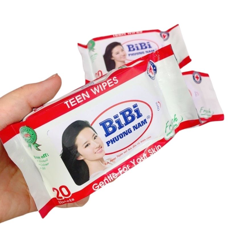 Combo Khăn ướt bỏ túi teen bibi phương nam tiện lợi 20gr