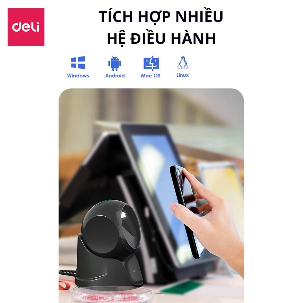 Máy Quét Mã Vạch 1D 2D Đa Ứng Dụng Deli - Quét Mã Bar Code QR Siêu Thị, Cửa Hàng Tạp Hóa, Kho Hàng, Kết Nối USB Có Dây Đa Thiết Bị Thông Minh - Hàng Chính Hãng- ES201 ES211