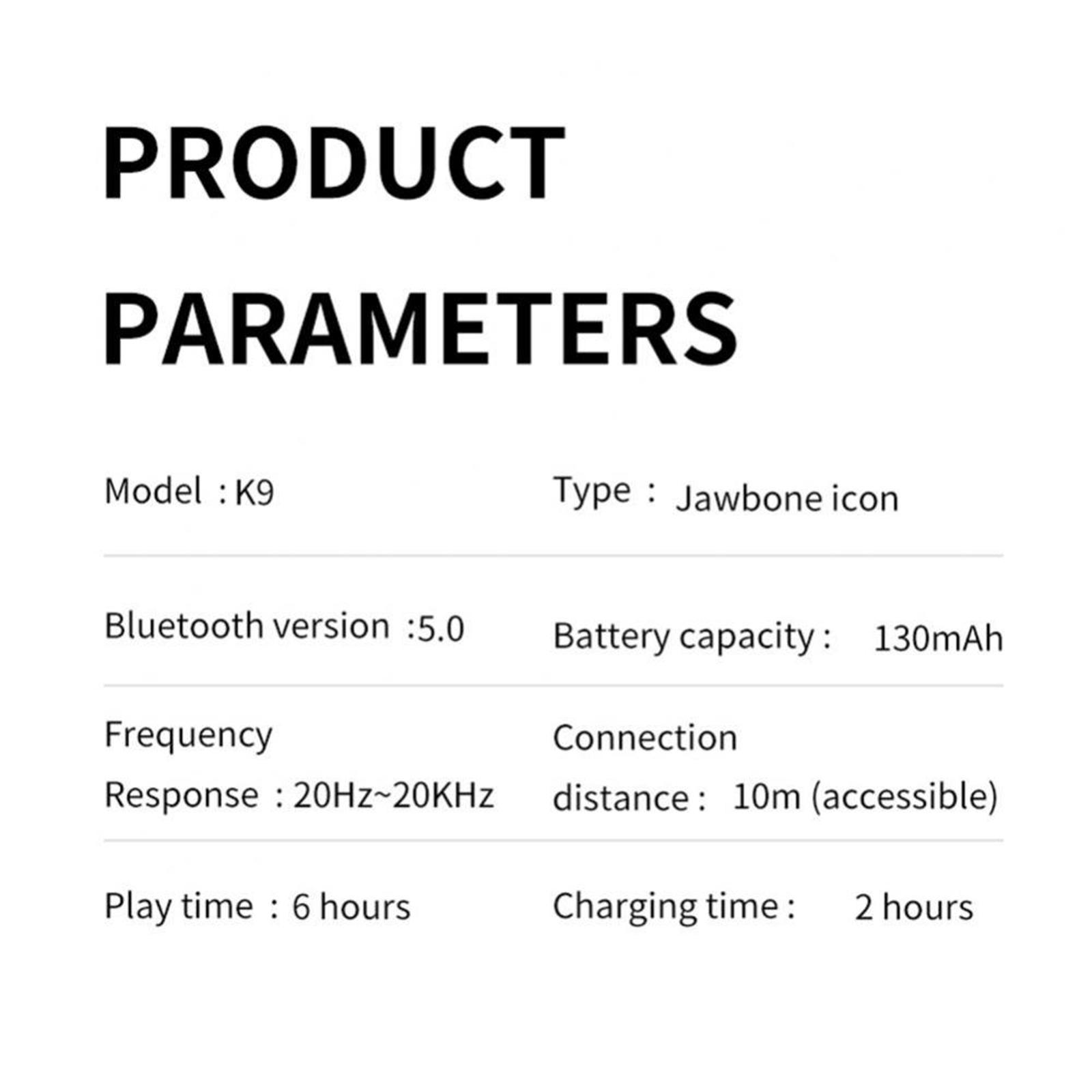 Bluetooth 5.0 Air Conduction Headset, 9D Surround Sound Sport Earphone for Travel Outdoor Sports