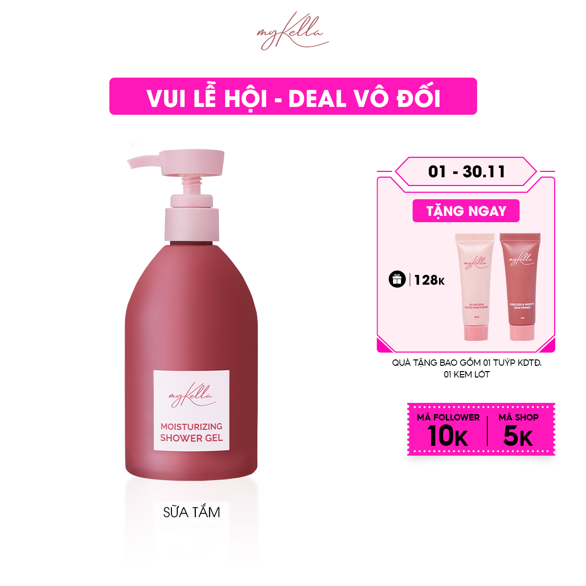 Sữa Tắm myKella Hương Nước Hoa Dưỡng Da Mịn Màng Chiết Xuất Thiên Nhiên An Toàn Cho Mọi Loại Da 500ml
