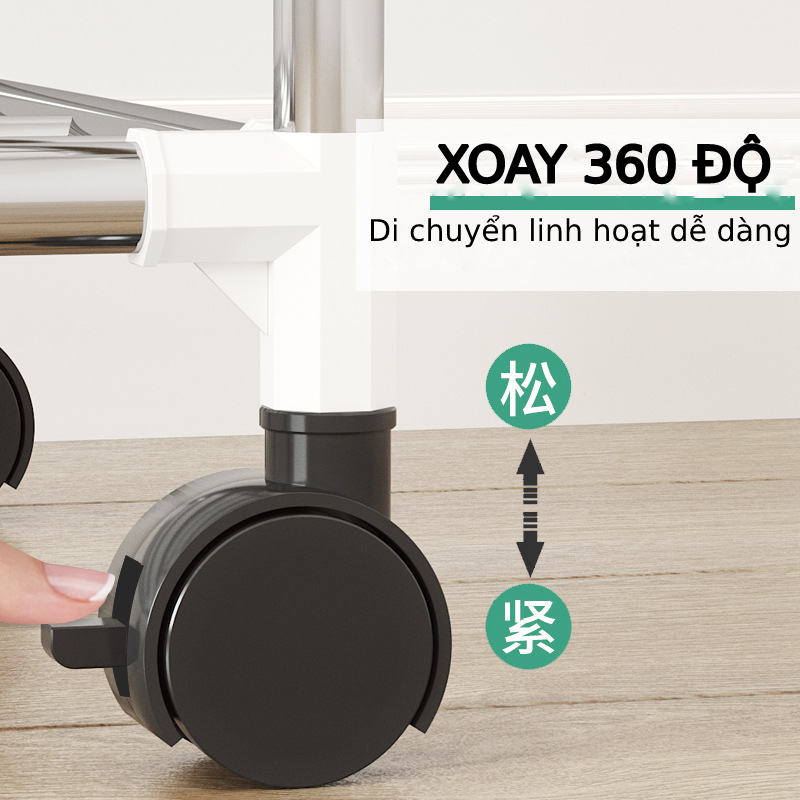 Giá Để Đồ nhiều Tầng, Kệ Bếp Có Thể Di Chuyển, Kệ Inox Phòng Tắm Có Bánh Xe, Giá Để Đồ Tiết Kiệm Không Gian