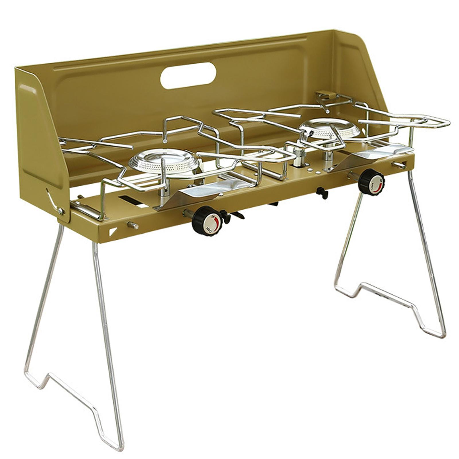 2000W High Power Camping Stove Outdoor Windproof Folding Camping Gas Stove with 2 Burners