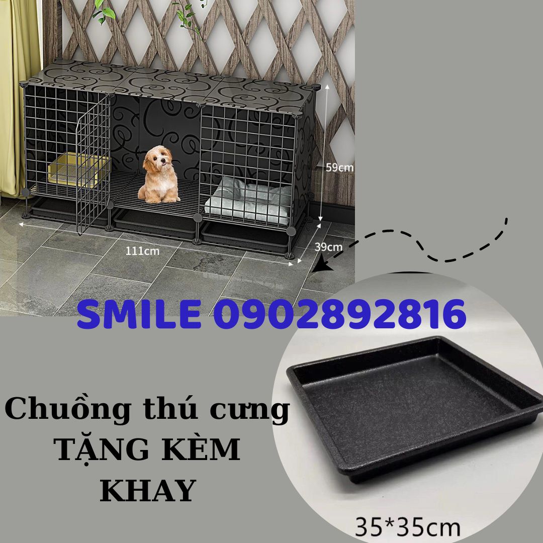 [FREESHIP] COMBO CHUỒNG, LỒNG LẮP GHÉP LƯỚI THÉP DÀNH CHO THÚ CƯNG CHÓ MÈO (TẰNG KÈM KHAY ĐEN)