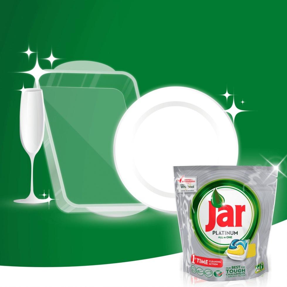 Viên Rửa Bát Jar Platinum Yellow 60 Viên Dành cho Máy Rửa Bát