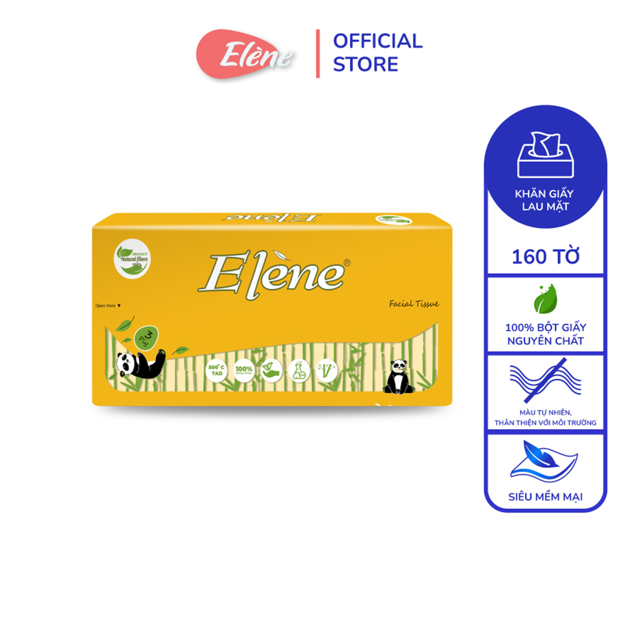 Combo 3 Túi khăn ăn tre Elene 160 tờ 3 lớp