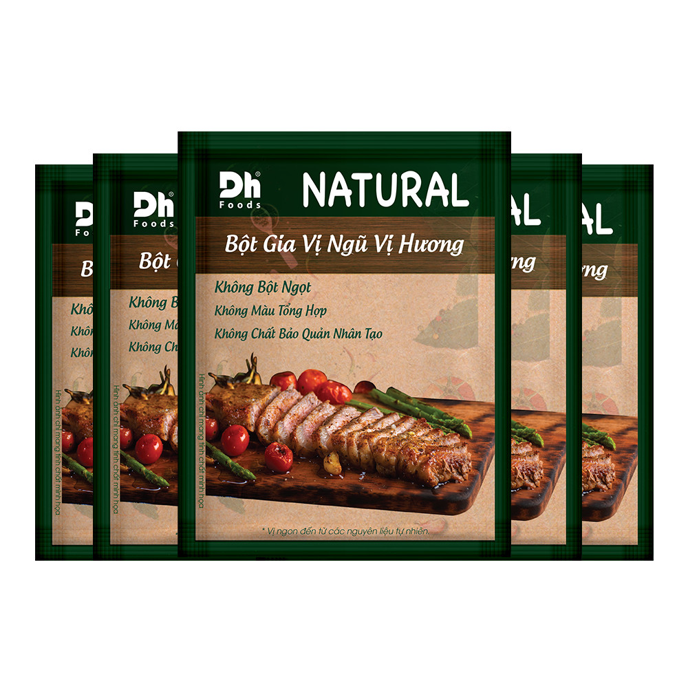 Combo 5 gói Natural Bột Gia Vị Ngũ Vị Hương 10gr Dh Foods