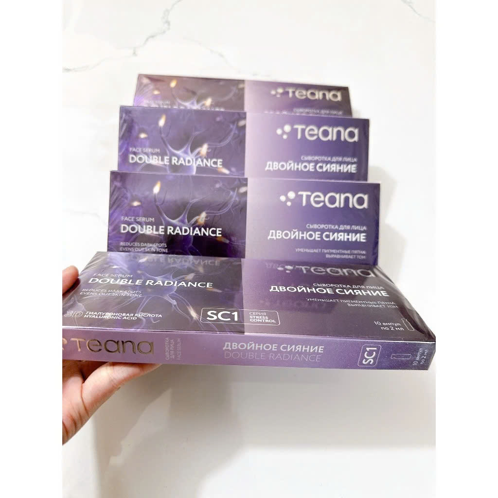(hộp 10 lọ) Serum Teana Double Radiance dưỡng trắng da, mờ nám đồi mồi, thâm mắt
