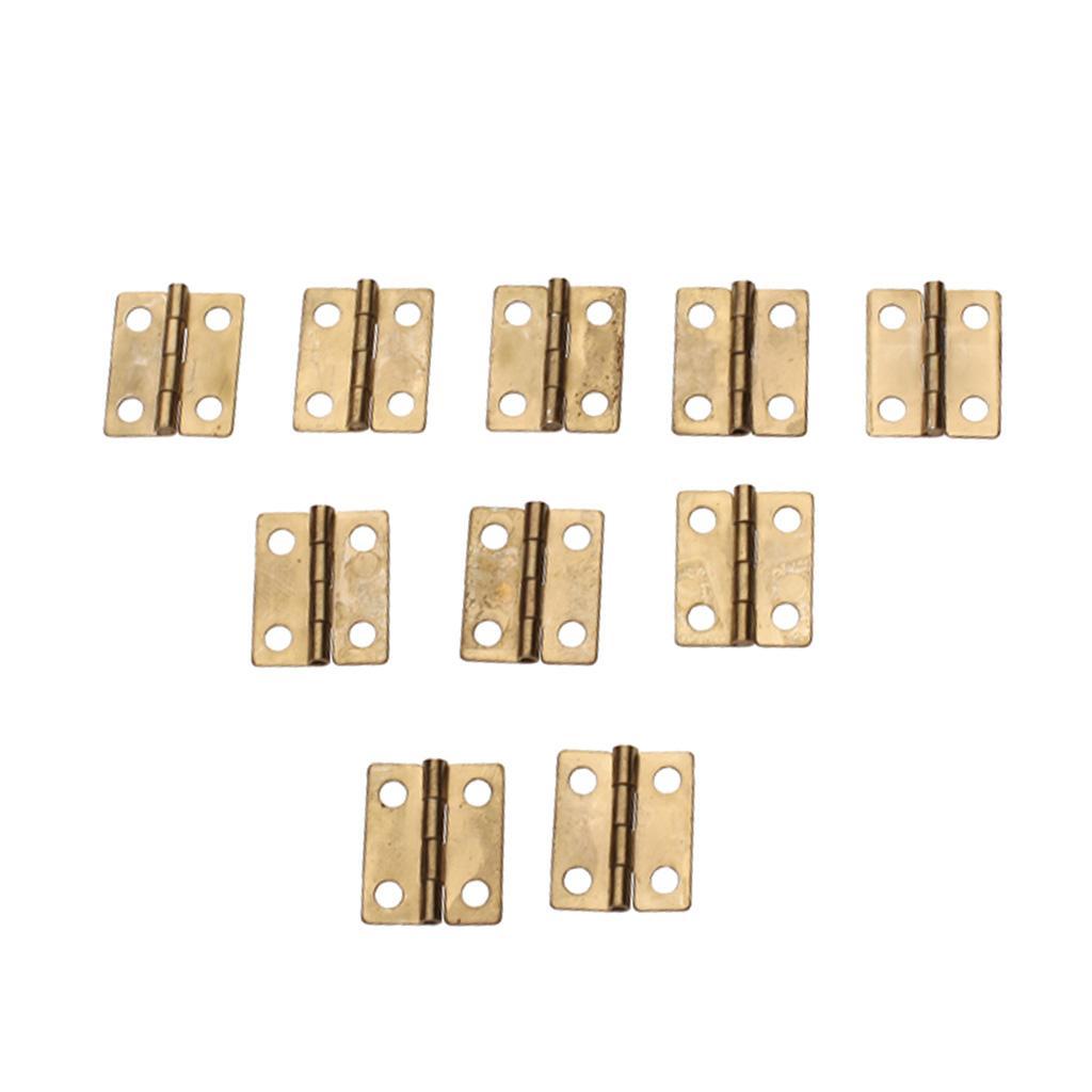 10x Antique Brass Mini Hinges Small Butterfly Butt Hinges for Wooden Jewelry