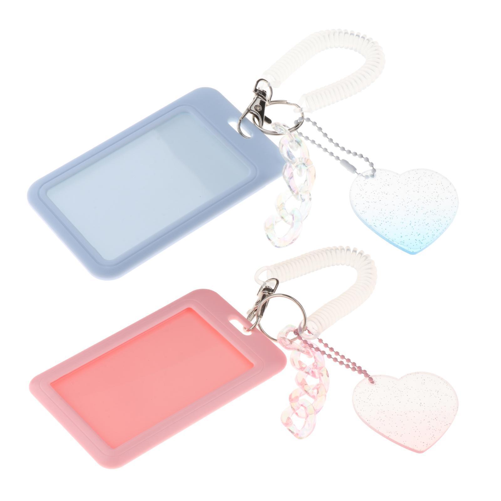 Durable Photocard Holder Keychain Clear Window for Suitcase Backpack Pictures Kids