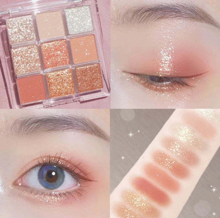 Bảng phấn mắt 9 ô Coco Venus Dikalu kim tuyến lấp lánh