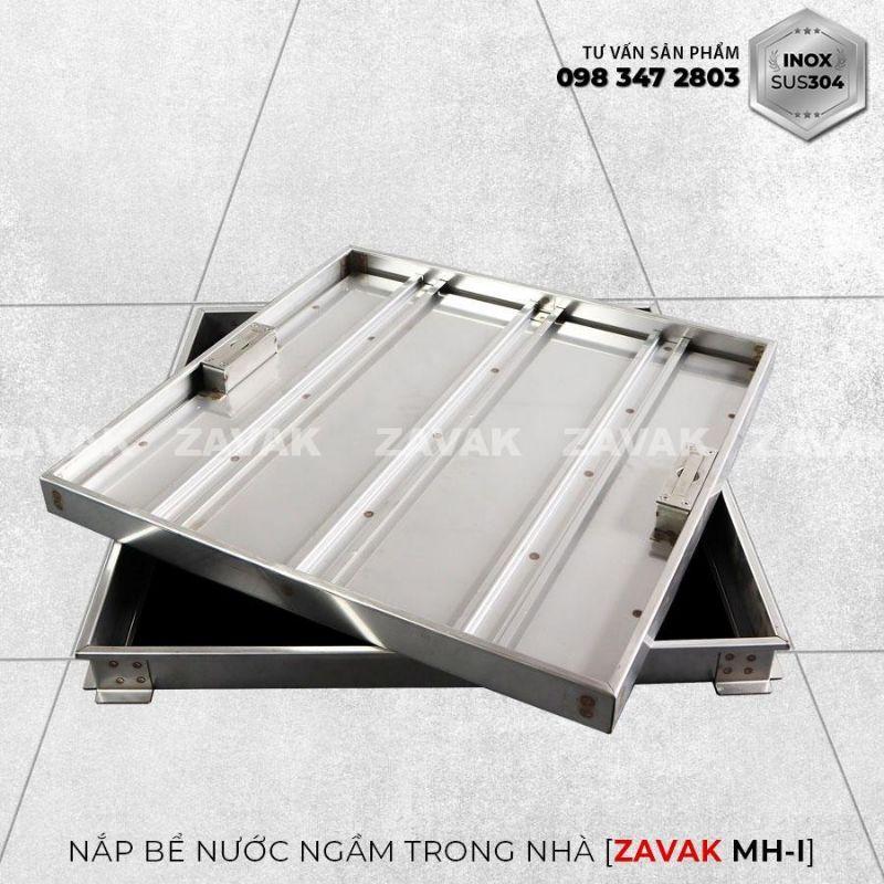 Nắp bể nước ngầm trong nhà Zavak MH-I60. chất liệu inox 304 chống gỉ, nắp lát gạch âm sàn kt 60x60cm