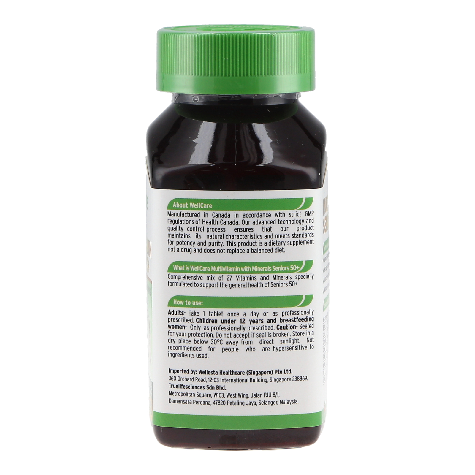 Viên uống bổ sung Vitamin WellCare Senior 50+ với 27 loại Vitamin khác nhau và khoáng chất, dành cho người cao tuổi, tăng cường sức khỏe và miễn dịch