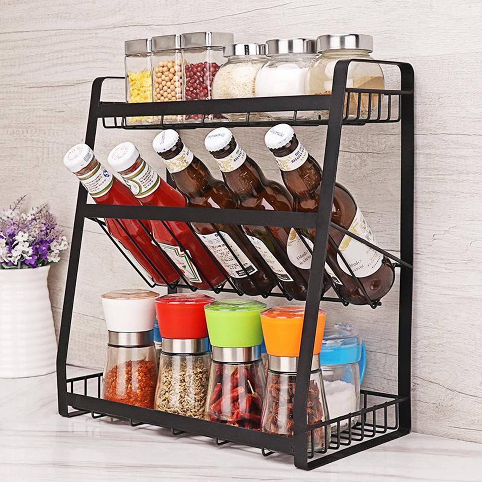 MagiDeal Countertop 3 Tier Spice Rack Organizer Kitchen Storage Holder Shelf