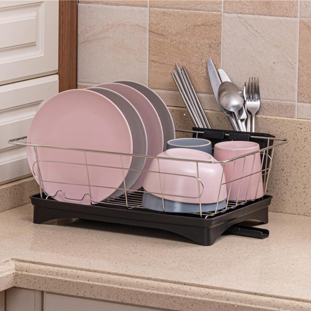 Dish Rack Stainless Steel Drainer Kitchen Cutlery