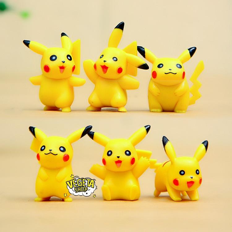 Mô hình Pikachu - Trọn bộ 6 mô hình Pikachu nguyên bản cực dễ thương - Cao khoảng 3.5 ~ 4.5cm