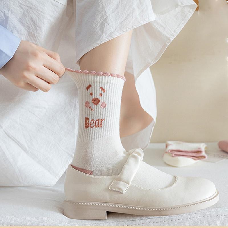 Tất vớ cổ cao chú gấu con dễ thương nhiều kiểu dễ thương dành cho nữ