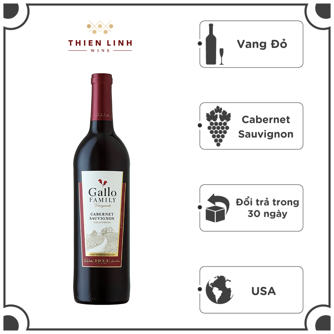 Rượu Vang Đỏ USA Gallo Family Vineyards Varietal Cabernet Sauvignon