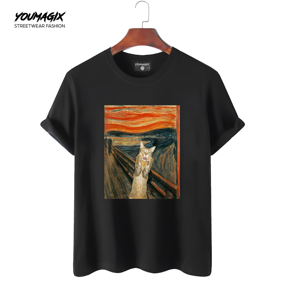 Áo Thun Tay Lỡ Form Rộng Unisex 100% Cotton In Hình Gahhhhhhh