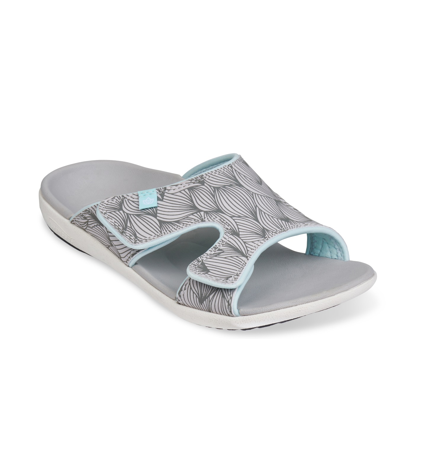 Dép quai ngang sức khỏe nữ Spenco Kholo Wave Grey - ôm vòm chân, giảm đau cổ chân, gối, lưng