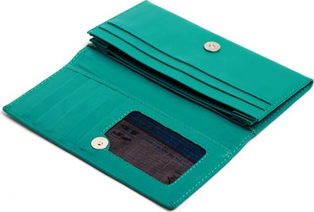 Ví Nữ Da Bò 2 Gấp Huy Hoàng HT3166 - Xanh Lá