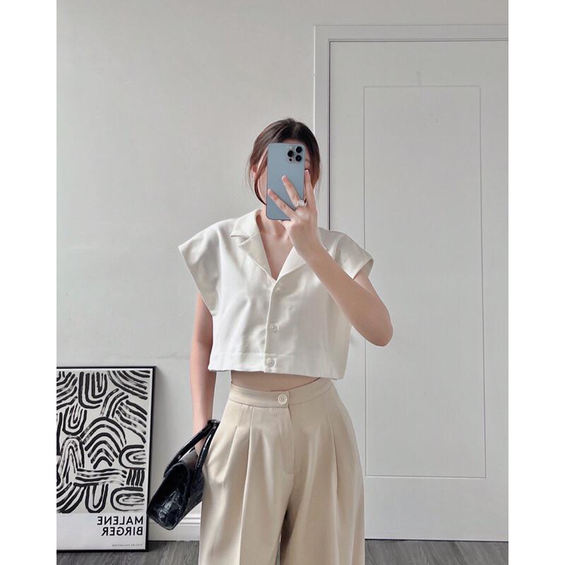 Áo sơ mi nữ cổ vest tay cánh dơi hàng thiết kế avnd032302 by germe