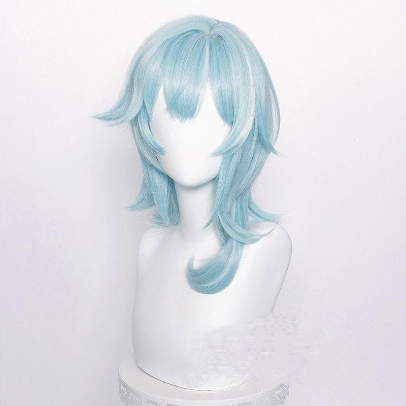 Wig/Tóc giả cosplay Eula - Genshin Impact màu xanh da trời