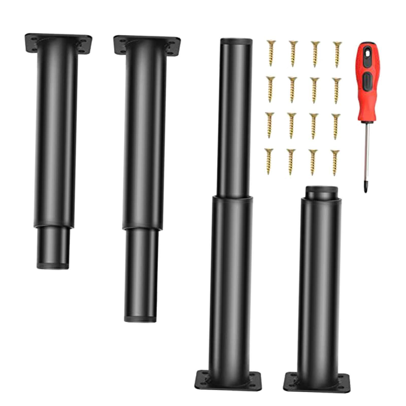 4 Pieces Bed Leg Support Feet Adjustable Height Replacement Leg Heavy Duty Steel Adjustable Leg for Table for Dressing Table Furniture Sofa