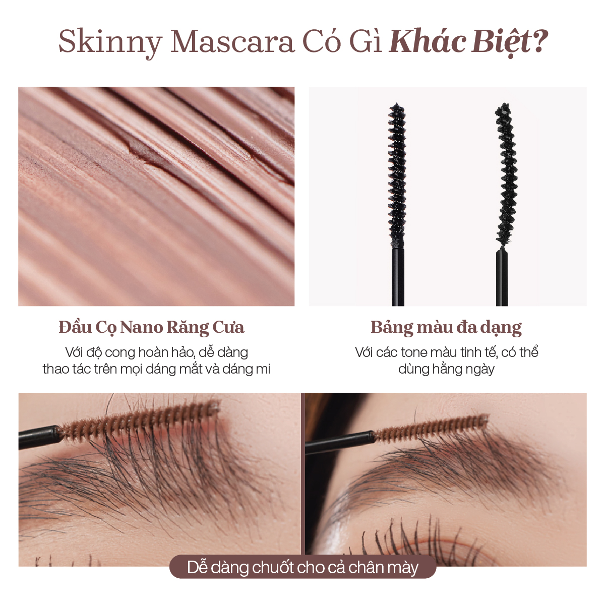 Mascara Chuốt Cong Dài Dày Mi Tự Nhiên Mude Inspire Skinny Curling Mascara (3ml)