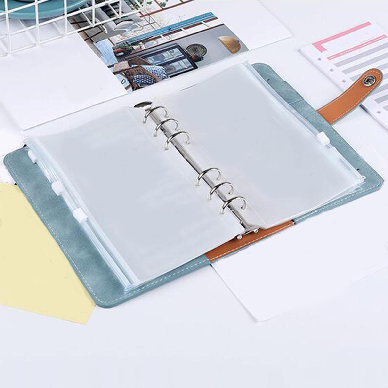 A6 Cash Envelopes Binder Wallet, PU Leather Budget Planner Notebook with 8Pcs Zipper Pockets,Coupon Organizer Lose Leaf Cash Binder for Budgeting