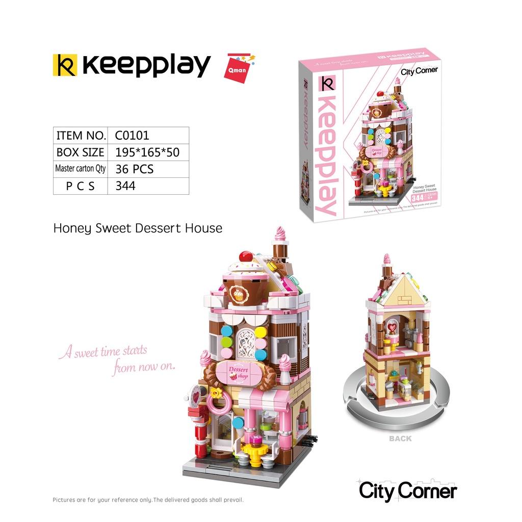 Đồ chơi ghép hình xếp khối lắp ráp QMan - Keeppley C0101 - City Corner - Cửa Hàng Bánh Ngọt (344 Mảnh)