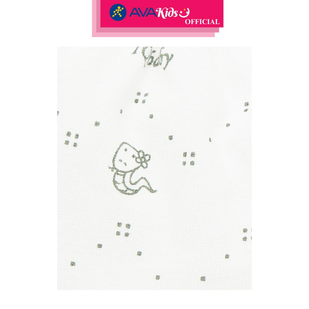 Bộ bao tay, bao chân in thú, viền xanh IQ Baby màu trắng (0 - 3 tháng) - Hàng Chính Hãng