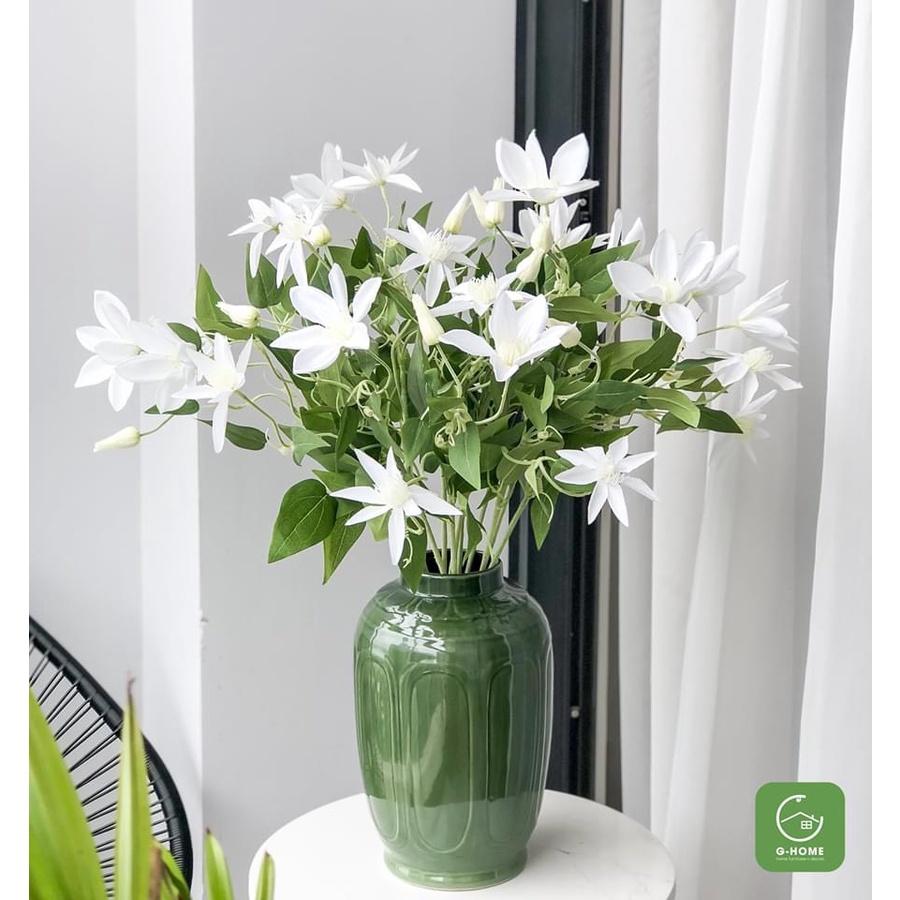 Bình hoa kẻ ô men hỏa biến cao cấp, gốm sứ Bát Tràng