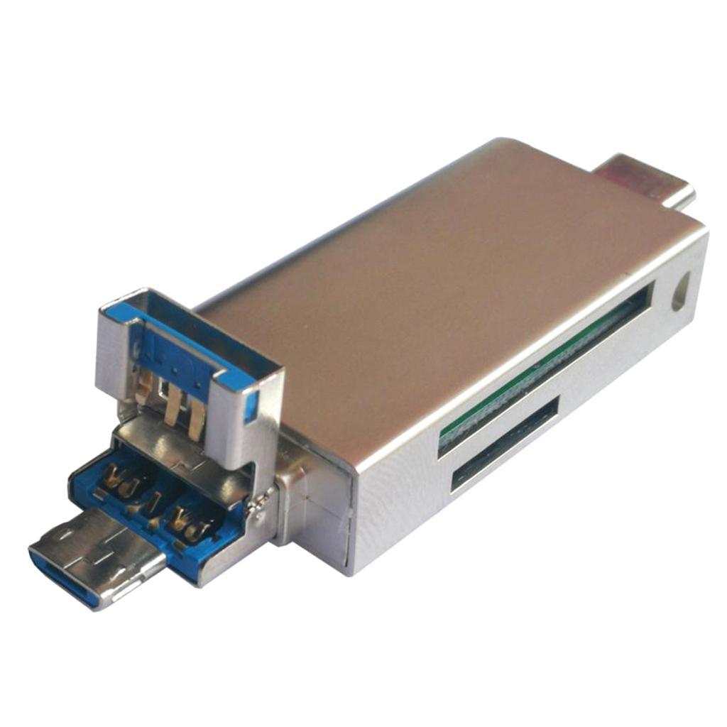 3 in 1 USB Type C/USB/Micro USB TF SD Memory Card Reader OTG Adapter