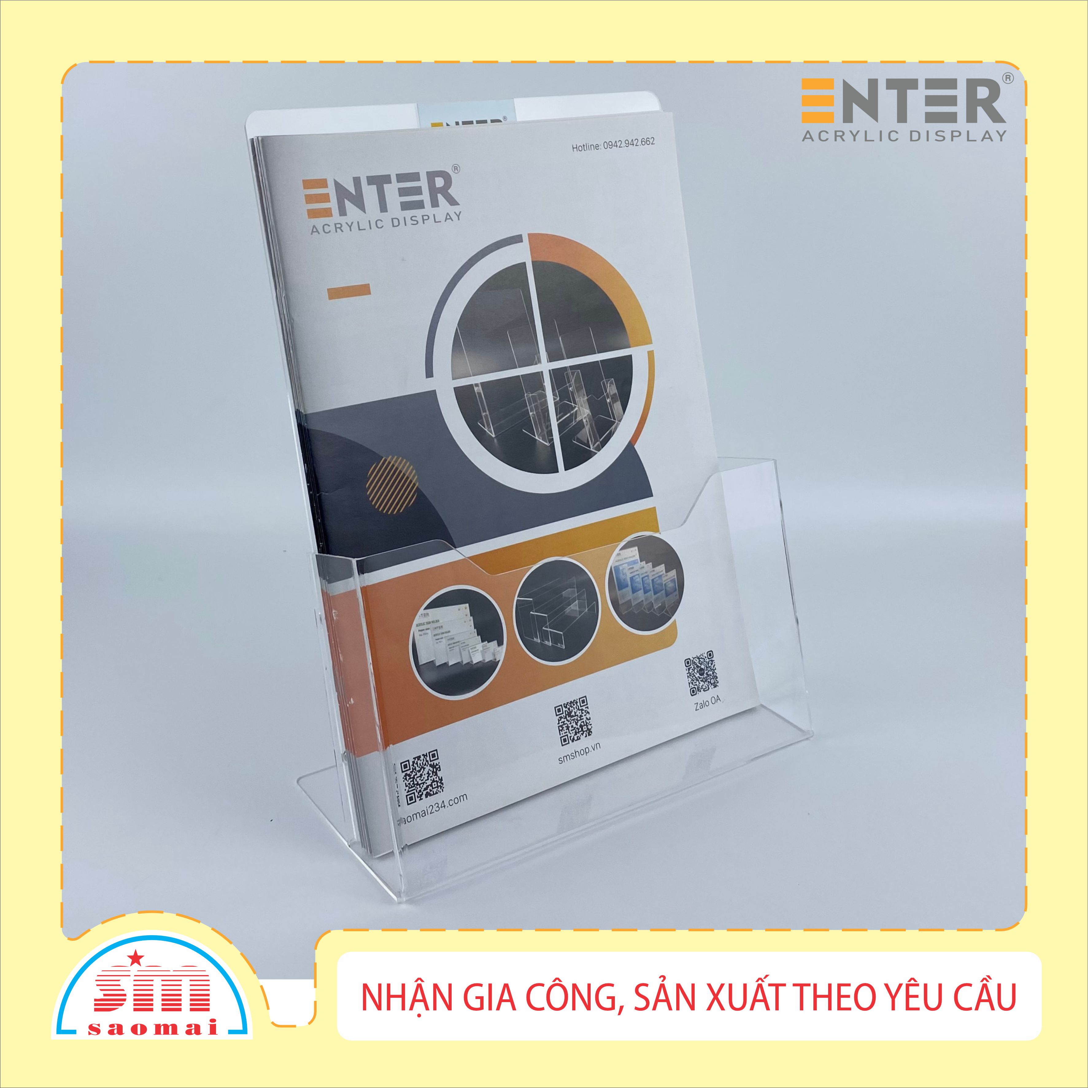 Kệ nhiều giấy 1 ngăn mica Enter C01 21x30cm A4 đứng 2mm