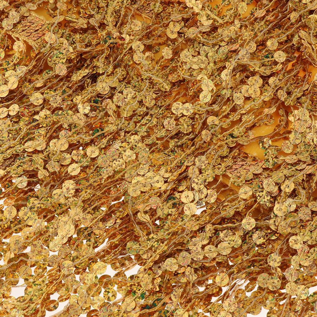 Women Summer Beach Coat Sequins Tassel Belly Dance Dancewear  - Gold,