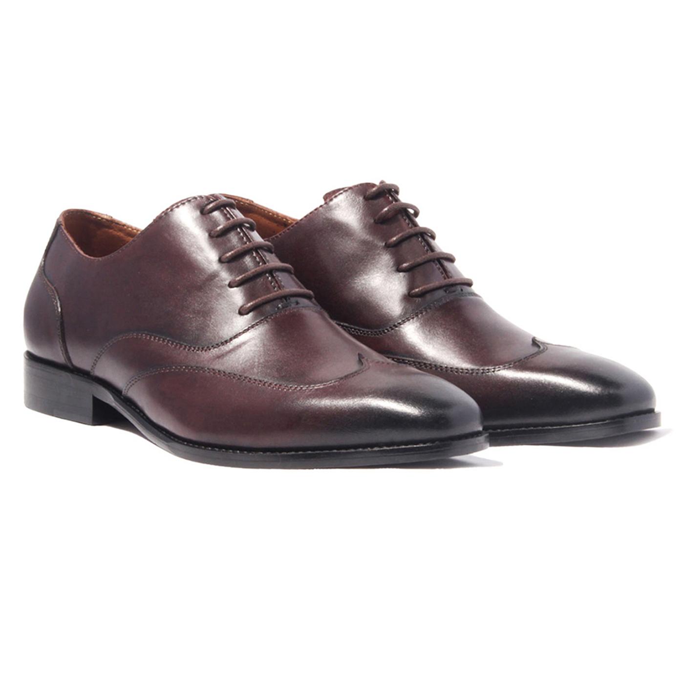Giày Tây Nam Công Sở Banuli Da Bê Italian Dây Buộc Wingtip Oxford H1WO1 (Da Veg Itali Mềm Dẻo, Đế Siêu nhẹ, Bảo Hành Trọn Đời)