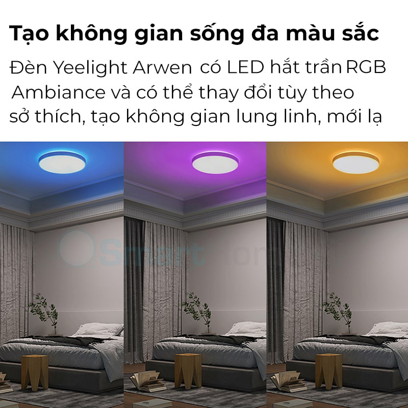  Đèn Led Ốp Trần Thông Minh Yeelight Arwen C - 50W - Led RGB hắt trần - Hàng Chính Hãng - Bản Quốc Tế Mihome Global