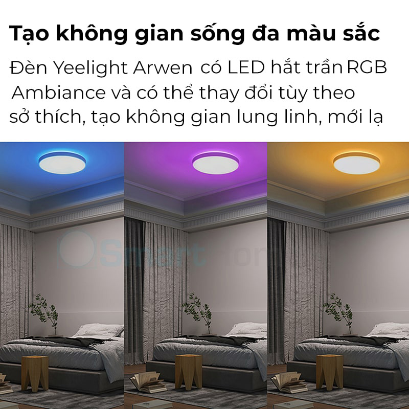 Hình ảnh Đèn ốp trần Yeelight Arwen S-Series 450S/550S LED RGB hắt trần thông minh điều khiển bằng App - Hàng Chính Hãng