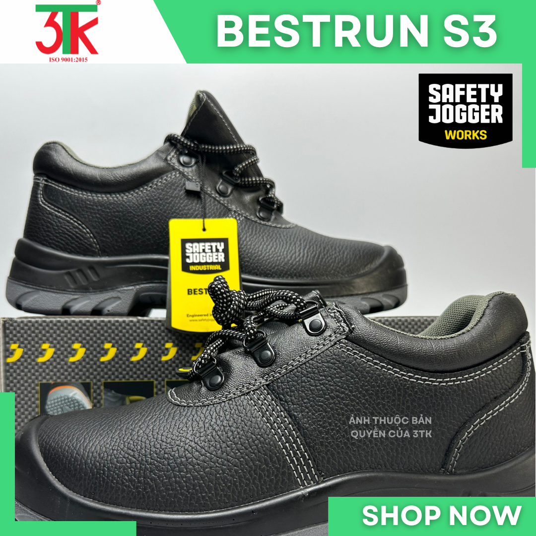 Giày Bảo Hộ Lao Động Safety Jogger Bestrun S3  Bestboy S3  Da Cao Cấp chống đinh  Chống Trơn Trượt, Chống Va Đập, Chống Tĩnh Điện Sử Dụng trong Công Trình Xây Dựng