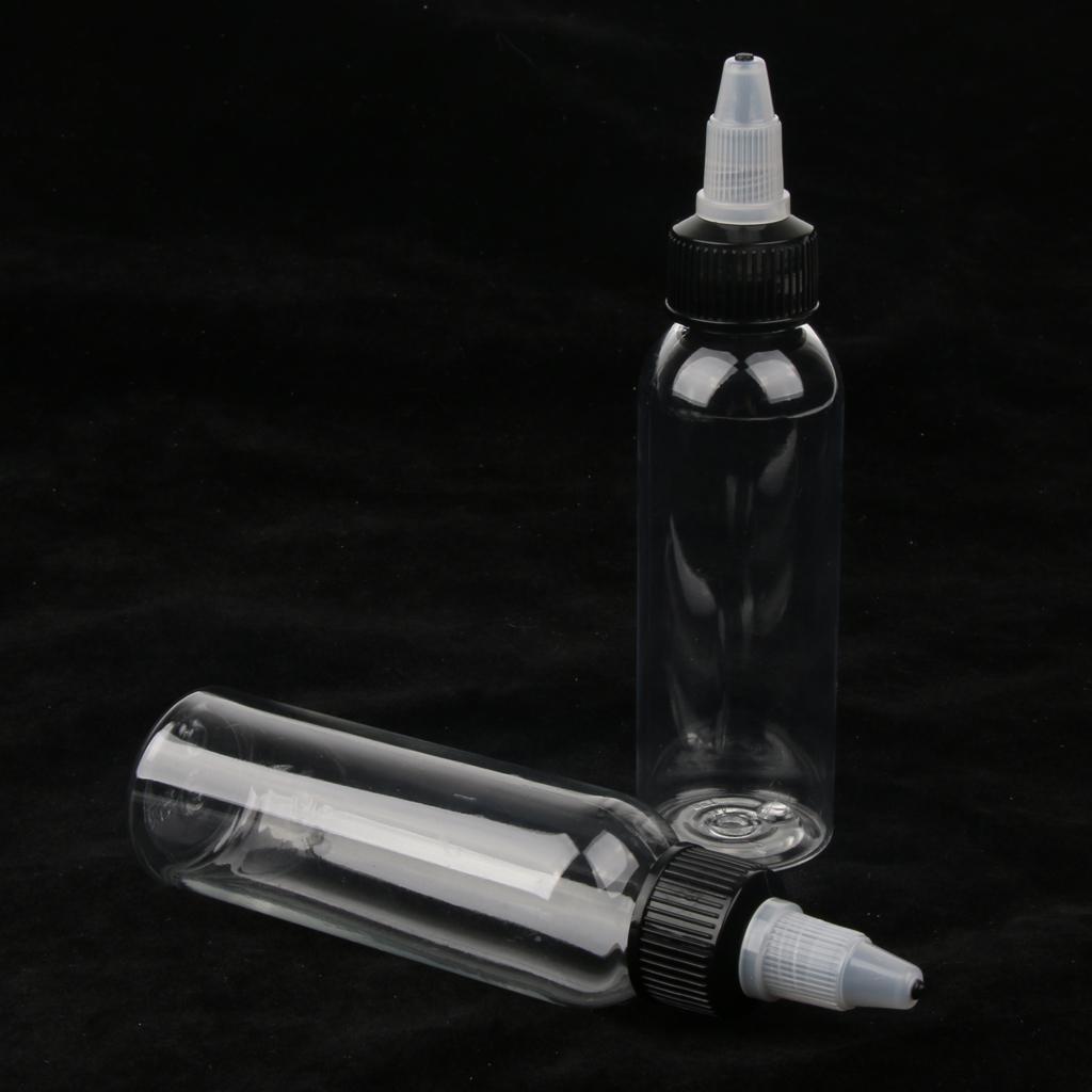200Pcs Empty Plastic Squeeze Bottle with Twist Top Cap Tip Applicator 30ml
