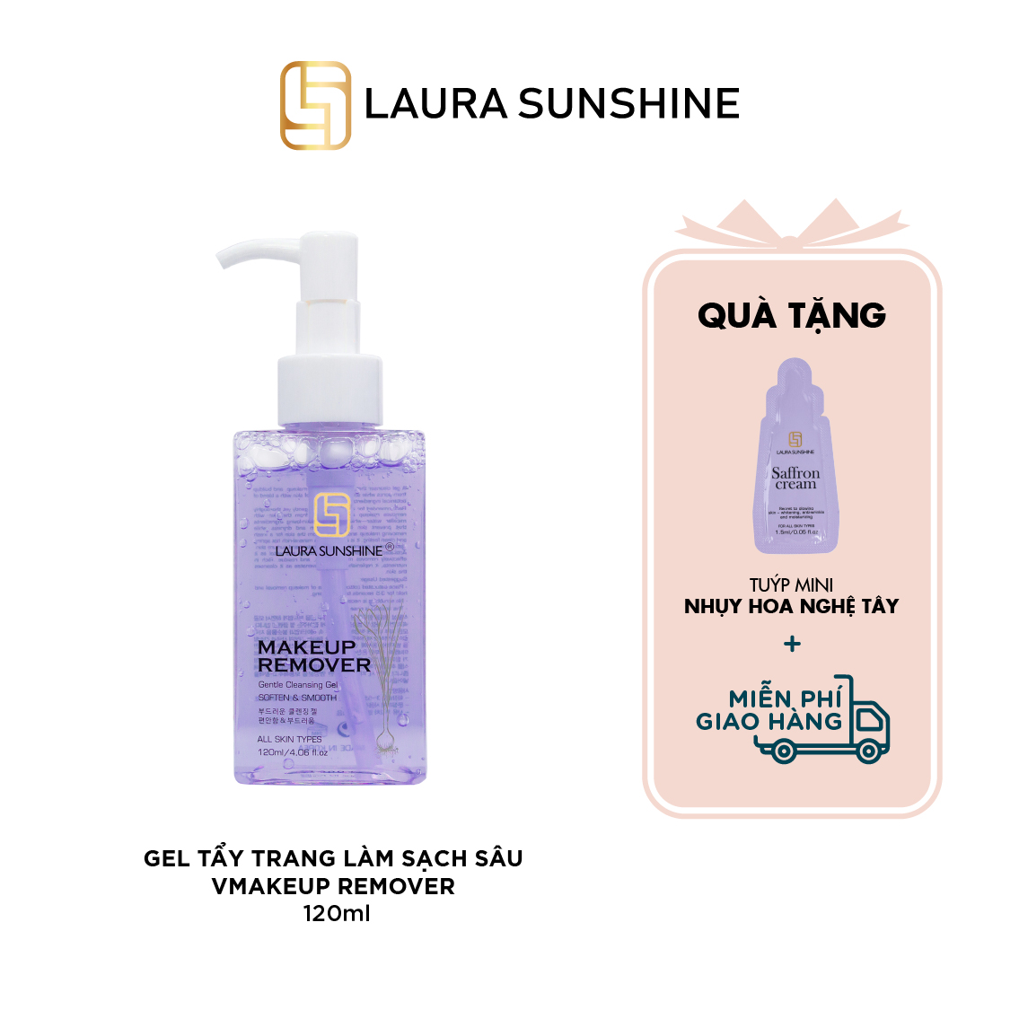 Gel tẩy trang làm sạch sẩu Hàn Quốc 120ml - Makeup Remover - Laura Sunshine