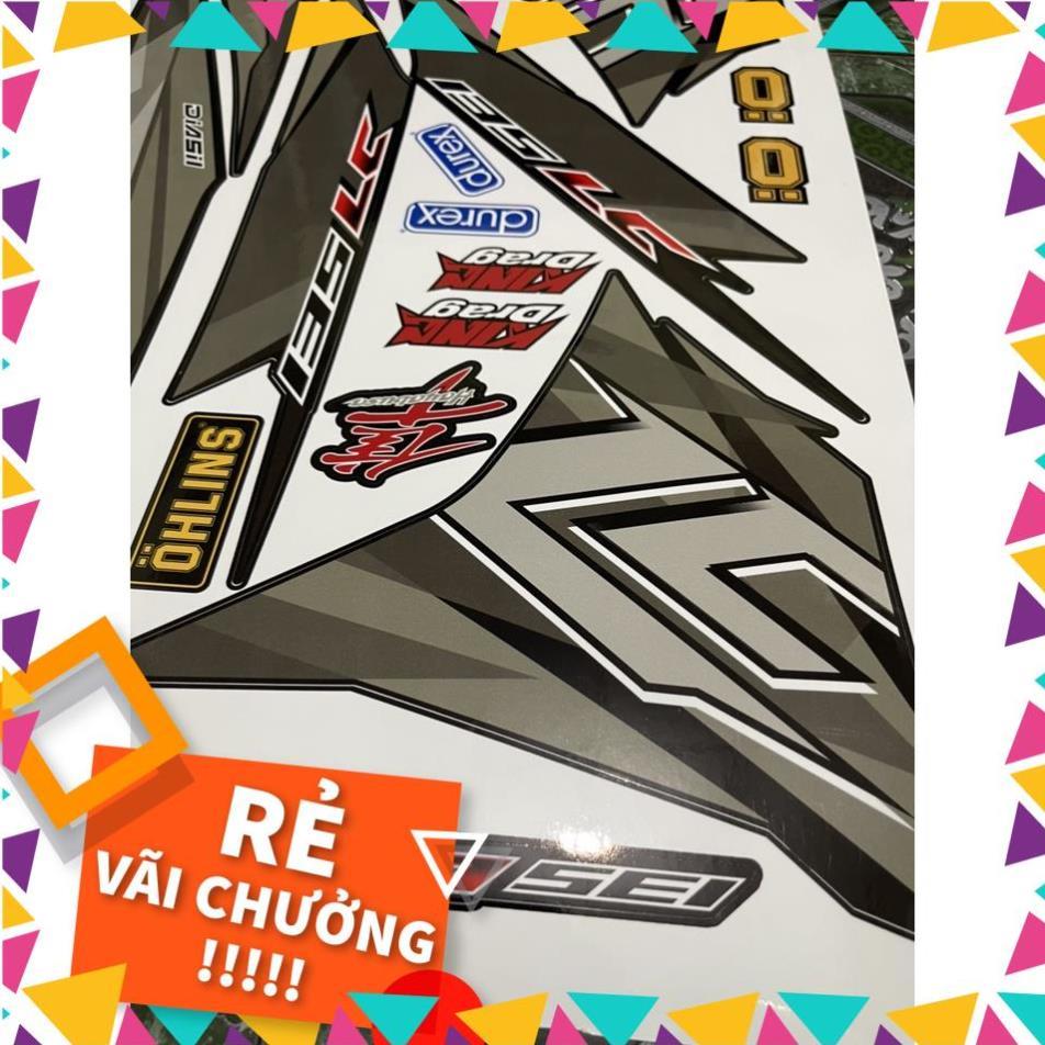 Tem Rời Exciter 135 Mẫu LC Bạc Xám Đen